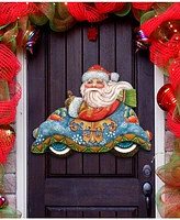 Designocracy Santa in The Car Christmas Door Hanger