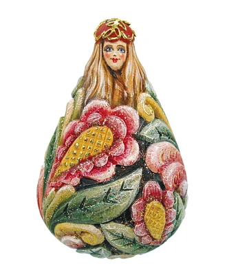 G.DeBrekht Hand Painted Scenic Ornament Flower Maiden Bell