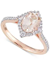 Morganite (1-1/7 ct. t.w.), White Sapphire (1/5 t.w.) & Diamond (1/4 Ring 14k Rose Gold