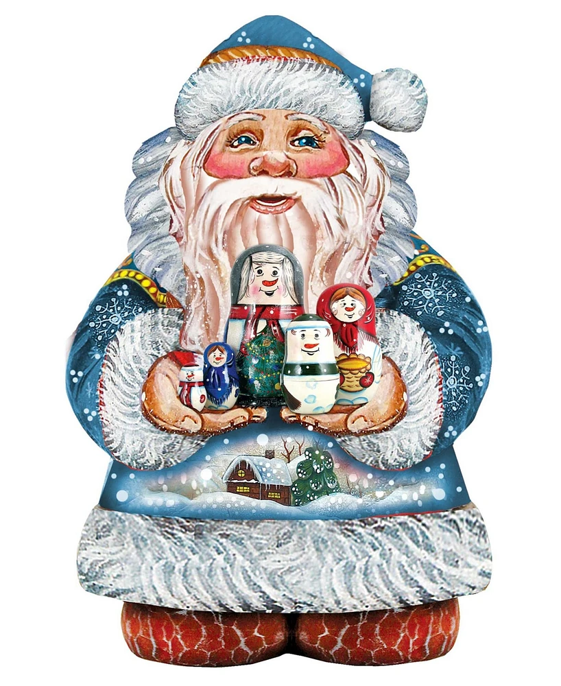 Designocracy Matreshkas Santa Wooden Decor