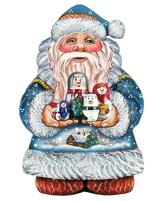 Designocracy Matreshkas Santa Wooden Decor