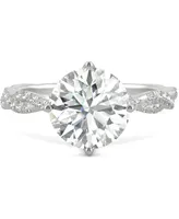 Charles & Colvard Moissanite Twist Engagement Ring (2-1/3 ct. t.w. Dew) 14k White Gold