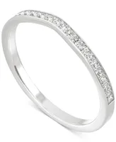 Charles & Colvard Moissanite V-Shape Wedding Band (1/5 ct. t.w. Dew) 14k White Gold