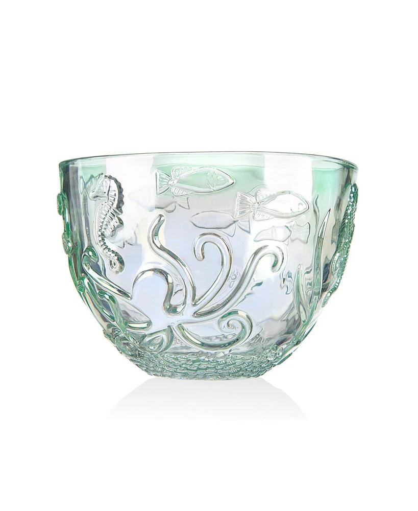 Godinger Oceana Bowl Iridescent Green