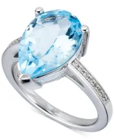 Blue Topaz (4-1/2 ct. t.w.) & White (1/10 Ring Sterling Silver (Also Pink Amethyst Green Quartz)