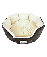 Armarkat Cozy Pet Bed for Cats and Extra Small Dogs, Mocha/Beige