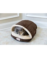 Armarkat Slipper Shape Cat Bed for Indoor Cats & Dogs, Mocha/Beige - Waterproof and Skid-Free Base