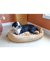 Armarkat Bolstered Pet Bed and Mat, ultra-soft Dog Bed, Brown, Large