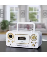 Studebaker Portable Cd Player with Am/Fm Radio and Cassette Player - White