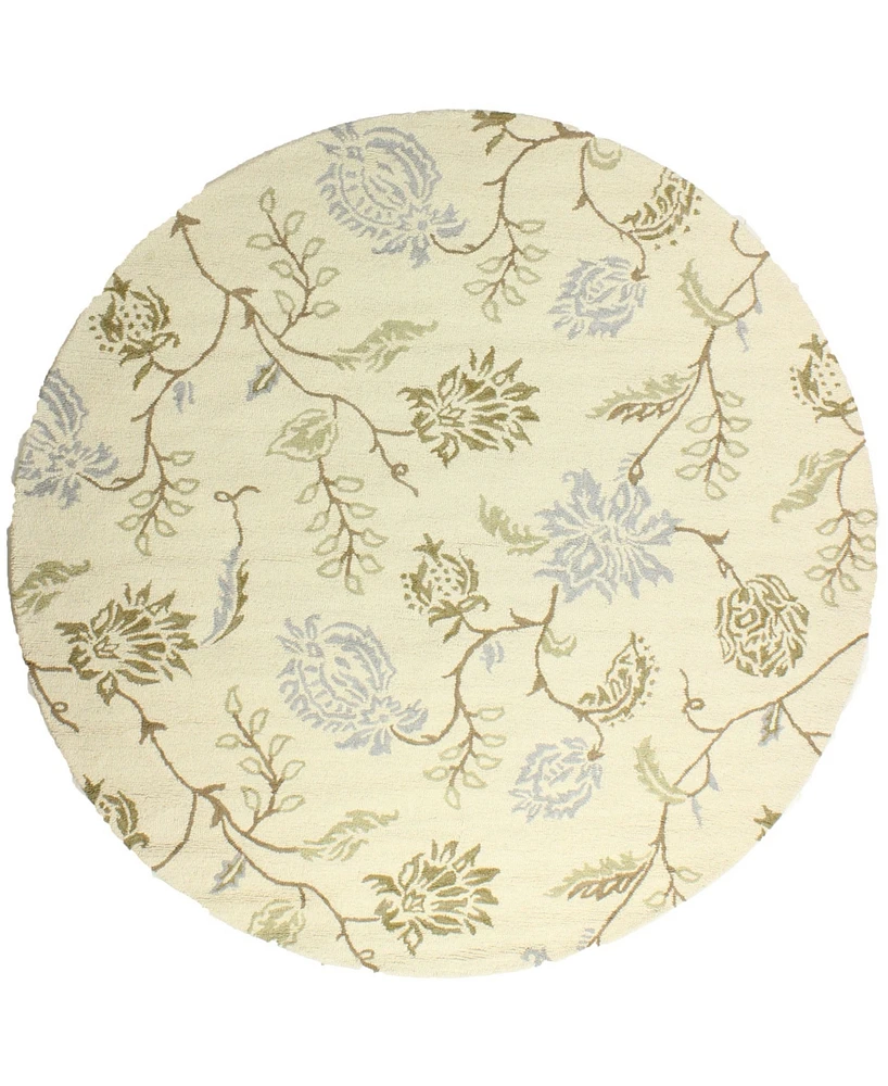 Bb Rugs Taron Val-02 Ivory 6' x 6' Round Area Rug