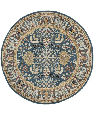 Safavieh Antiquity At64 Navy and Multi 6' x 6' Round Area Rug