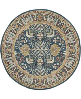 Safavieh Antiquity At64 Navy and Multi 6' x 6' Round Area Rug