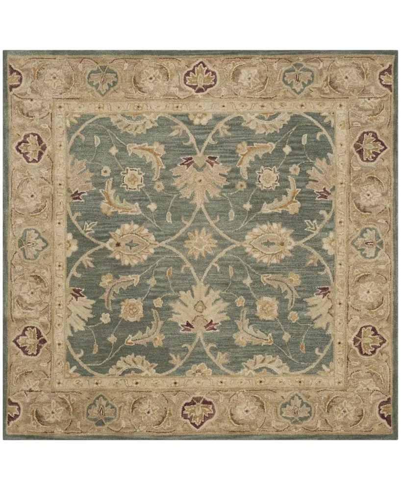 Safavieh Antiquity At849 Teal and Taupe 6' x 6' Square Area Rug