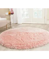 Safavieh Arctic Shag Sg270 Pink 5' x 5' Round Area Rug