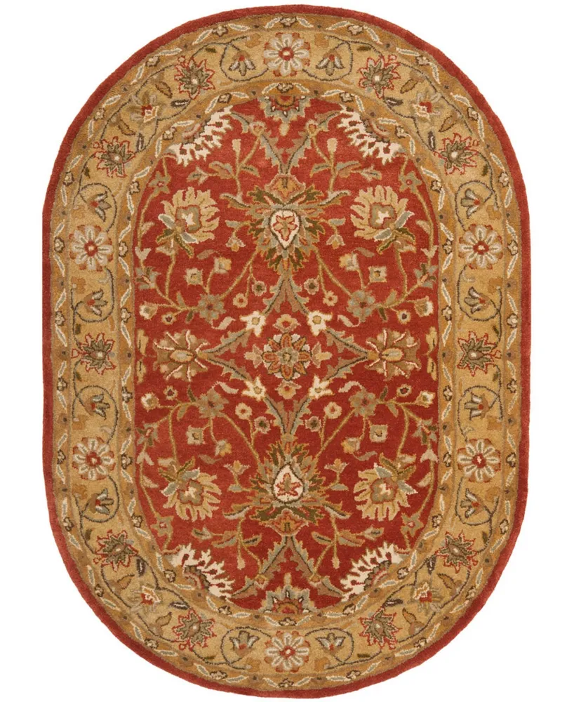 Safavieh Antiquity At249 Rust and Gold 4'6" x 6'6" Oval Area Rug