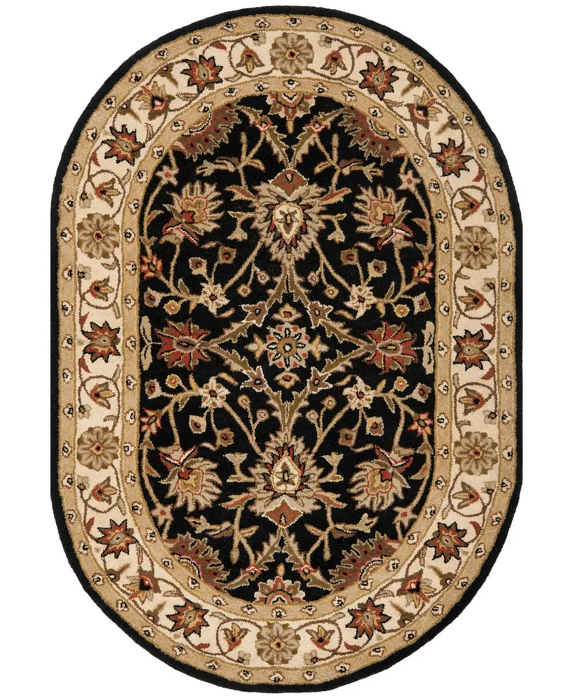 Safavieh Antiquity At249 Black 4'6" x 6'6" Oval Area Rug