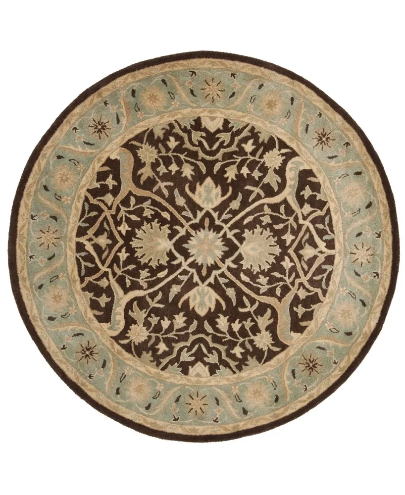 Safavieh Antiquity At14 Brown 3'6" x 3'6" Round Area Rug