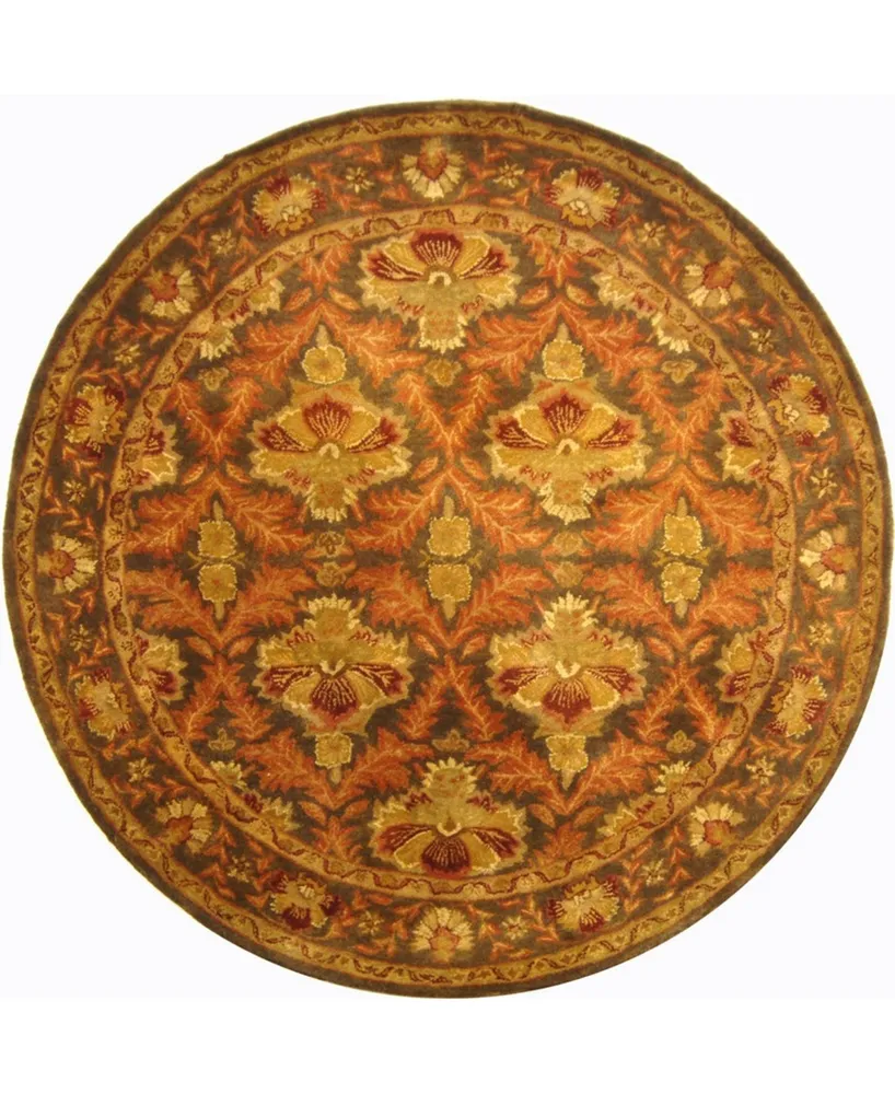 Safavieh Antiquity At54 Sage and Gold 3'6" x 3'6" Round Area Rug