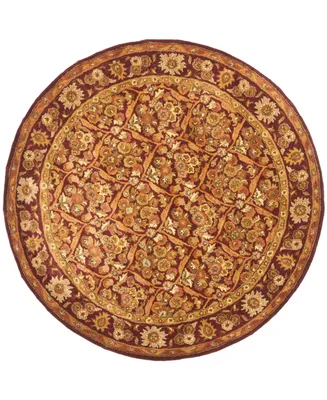 Safavieh Antiquity At51 Wine and Gold 3'6" x 3'6" Round Area Rug