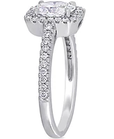 Diamond Oval Center Halo Engagement Ring (1 ct. t.w.) 14k White Gold