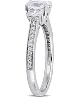 Diamond Oval Three Stone Engagement Ring (1-1/10 ct. t.w.) 14k White Gold