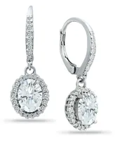 Giani Bernini Cubic Zirconia Halo Drop Earrings in Sterling Silver, Created for Macy's