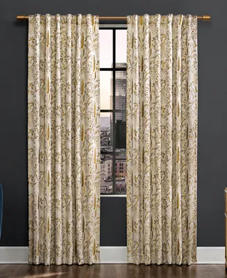 Aubry 52" x 96" Shimmering Floral Blackout Curtain Panel