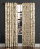 Aubry Shimmering Floral 100% Blackout Back Tab Curtain Panel