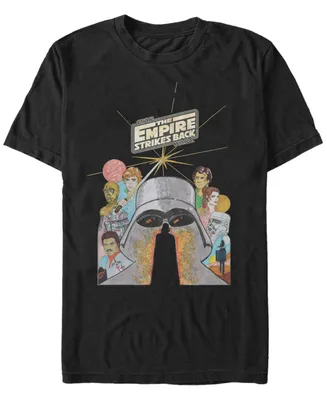Fifth Sun Men's Star Wars Empire Strikes Back Illustrated Vader Poster Short Sleeve T-Shirt