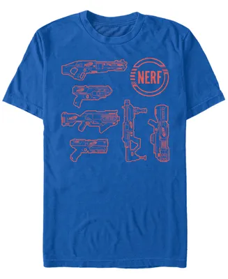 Fifth Sun Men's Nerf Blasters Line Art Short Sleeve T-Shirt