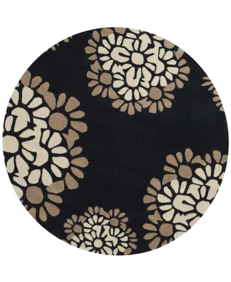 Martha Stewart Collection MSR4730A Black 4' x 4' Round Area Rug