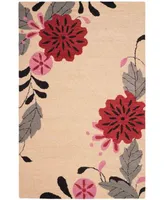 Martha Stewart Collection Picture Block Floral MSR4871A Ivory 4' x 6' Area Rug