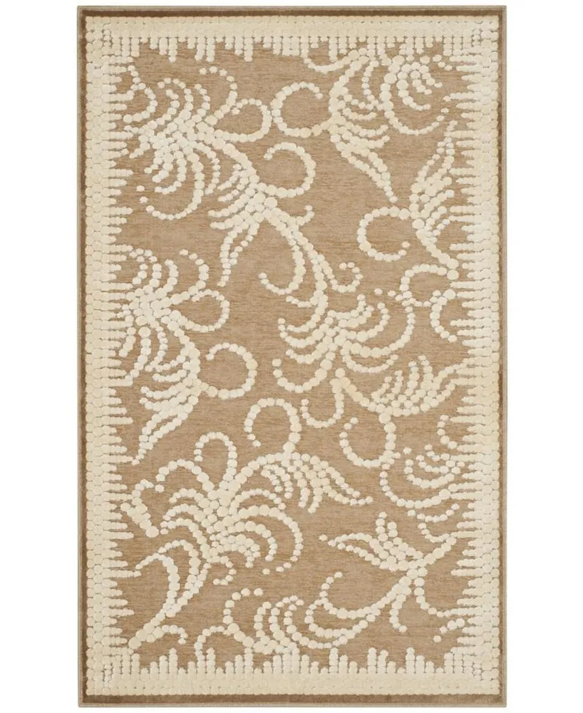 Martha Stewart Collection Fountain Swirl MSR4449B Taupe 4' x 5'7" Area Rug