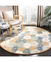 Martha Stewart Collection Poppy Field MSR3625C Multi 6' x 6' Round Area Rug