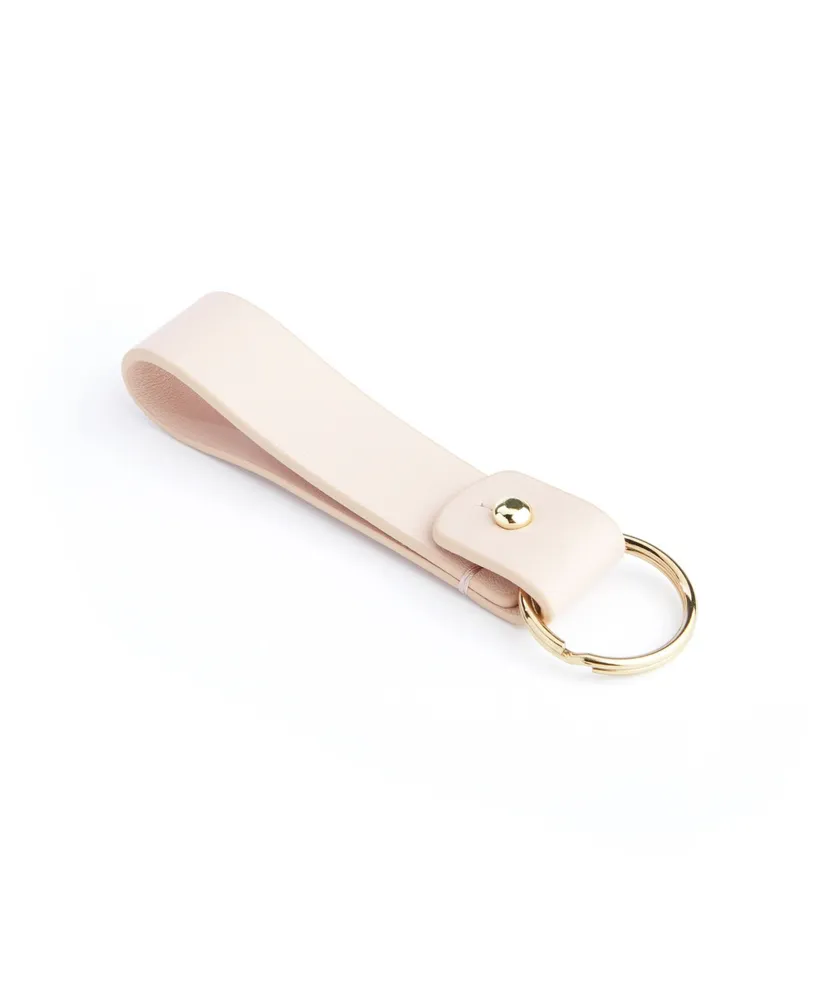 Royce New York Leather Loop Key Fob with Gold Hardware
