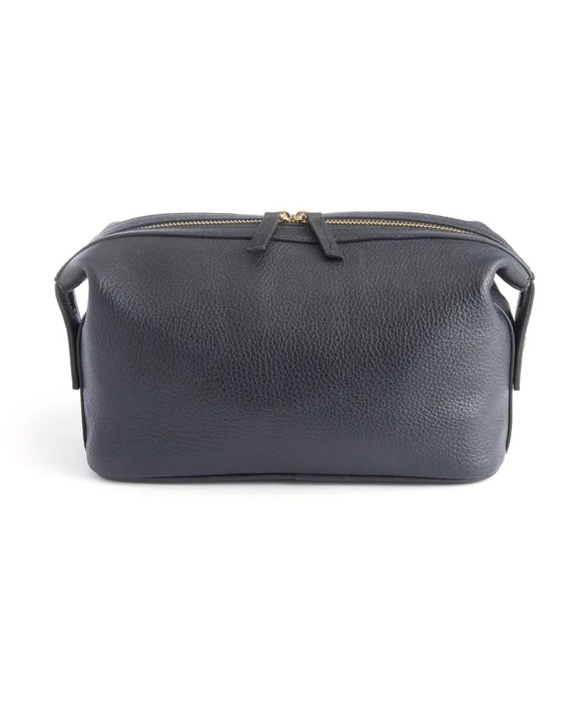Royce New York Pebbled Leather Toiletry Bag