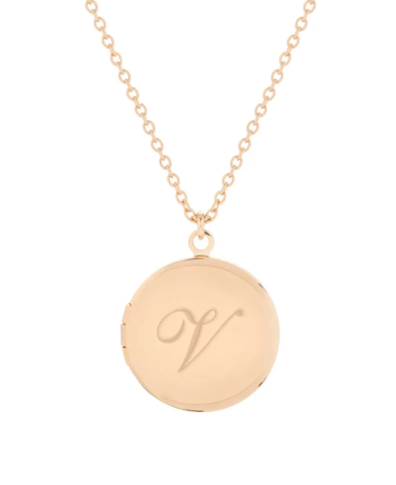 brook & york 14K Gold Plated Isla Initial Long Locket Necklace