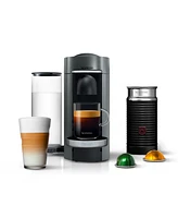 Nespresso Vertuo Plus Deluxe Coffee and Espresso Machine by De'Longhi, Titan with Aeroccino Milk Frother