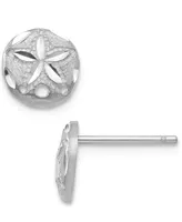 Sand Dollar Stud Earrings in 14k White Gold