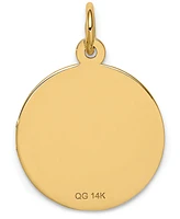 Medical Info Disc Charm Pendant in 14k Gold