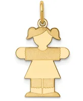 Mini Girl Charm Pendant in 14k Gold