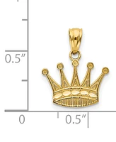 Royal Crown Charm Pendant in 14k Gold