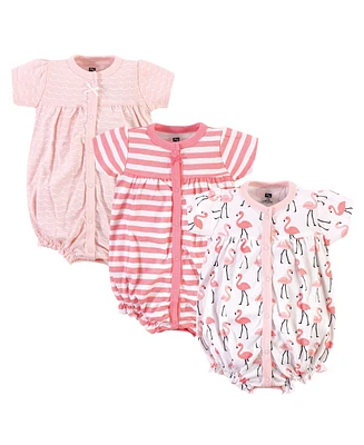Hudson Baby Boys Cotton Rompers 3pk, Aliviado, 0-3 Months