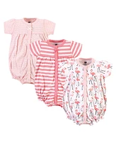 Hudson Baby Boys Cotton Rompers 3pk, Aliviado, 0-3 Months