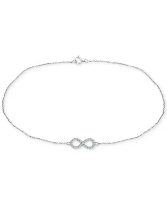 Giani Bernini Cubic Zirconia Infinity Ankle Bracelet in Sterling Silver, Created for Macy's