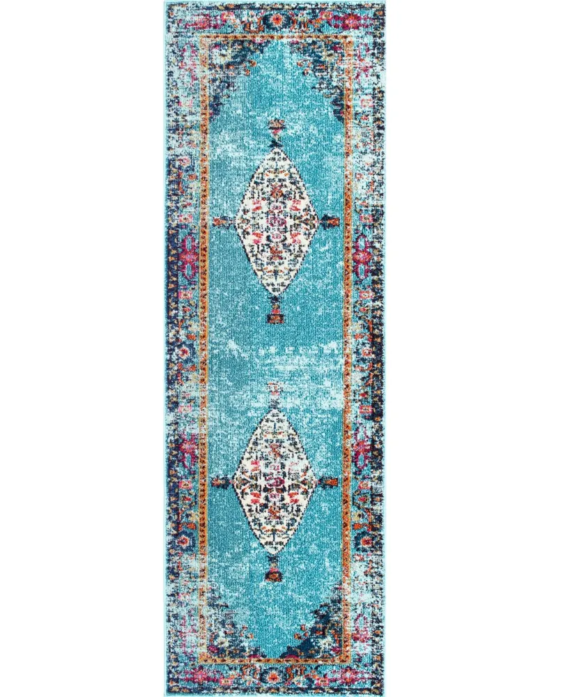 nuLoom Veronica KKCB26A Aqua 6'7" x 9' Area Rug