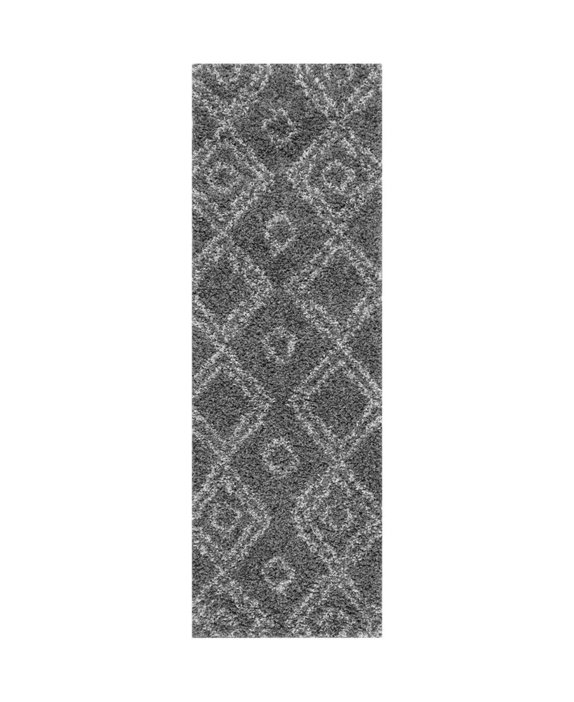 nuLoom Iola OZSG18B Gray 2'8" x 8' Runner Rug