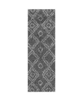 nuLoom Iola OZSG18B Gray 2'8" x 8' Runner Rug