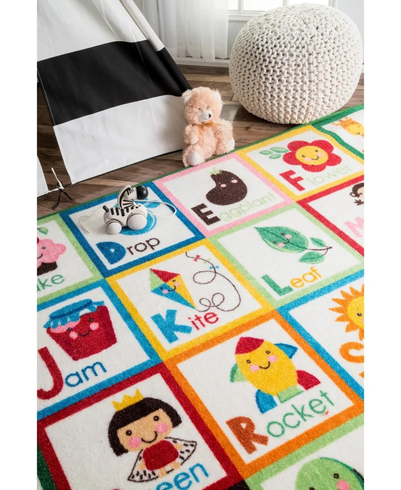 nuLoom Alphabet Block MCGZ08A Multi 3'3" x 5' Area Rug