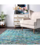 nuLoom Rochell VIAG01C Green 7'6" x 9'6" Area Rug